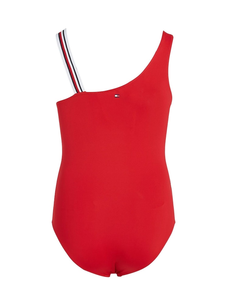 Tommy Hilfiger Red One Shoulder Swimsuit - Image 2 of 2 Tommy Hilfiger Red One Shoulder Swimsuit - Image 2 of 2