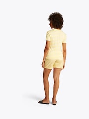 Желтый - Tommy Hilfiger Slim Crew Neck Short Sleeve 100% Cotton T-Shirt - Image 3 of 6