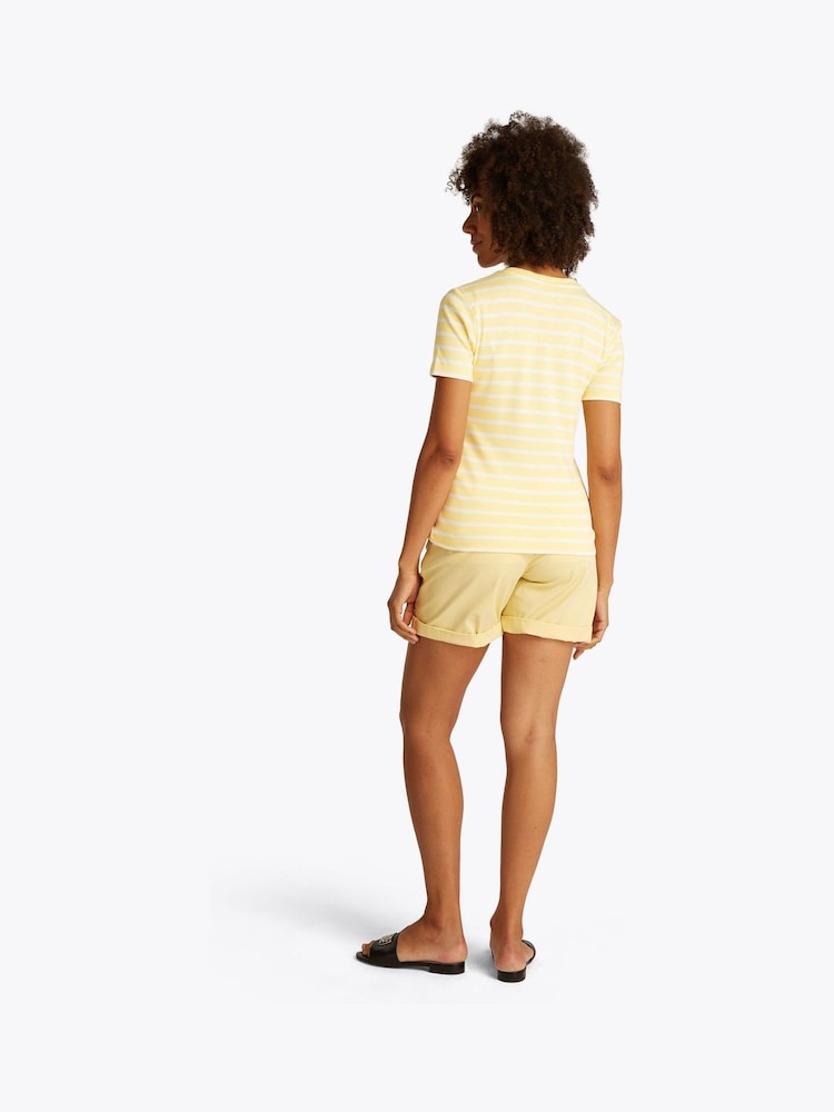 Tommy Hilfiger Yellow Slim Crew Neck Short Sleeve 100% Cotton T-Shirt - Image 3 of 6
