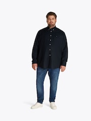 Tommy Hilfiger Dark Blue Regular Fit Plus Flex Poplin 100% Cotton Shirt - Image 2 of 6
