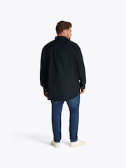 Tommy Hilfiger Dark Blue Regular Fit Plus Flex Poplin 100% Cotton Shirt - Image 3 of 6