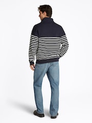Tommy Hilfiger White Stripe Quarter Zip Sweatshirt - Image 4 of 8