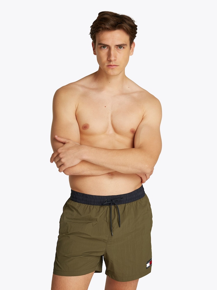 Tommy Hilfiger Green Medium Length Drawstring Swim Trunks - Image 1 of 5