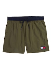 Tommy Hilfiger Green Medium Length Drawstring Swim Trunks - Image 4 of 5