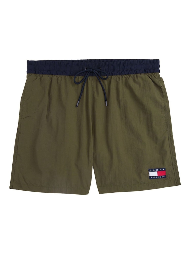 Tommy Hilfiger Green Medium Length Drawstring Swim Trunks - Image 4 of 5