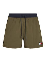 Tommy Hilfiger Green Medium Length Drawstring Swim Trunks - Image 5 of 5