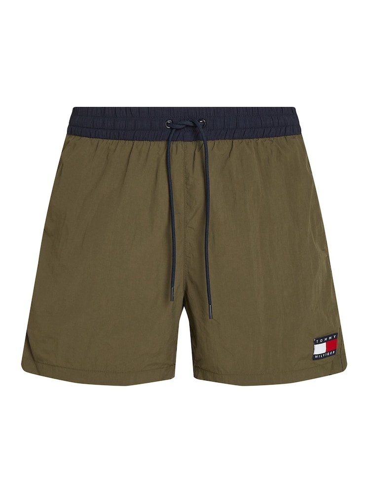 Tommy Hilfiger Green Medium Length Drawstring Swim Trunks - Image 5 of 5