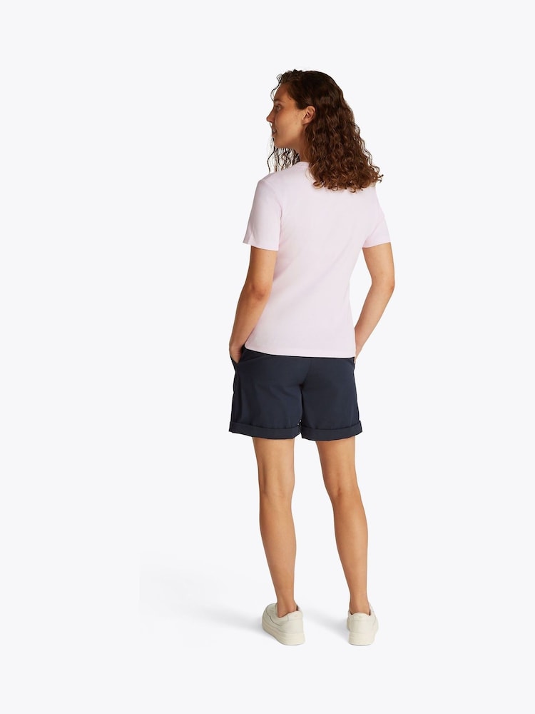 Tommy Hilfiger Pink Slim Crew Neck Short Sleeve 100% Cotton T-Shirt - Image 3 of 6