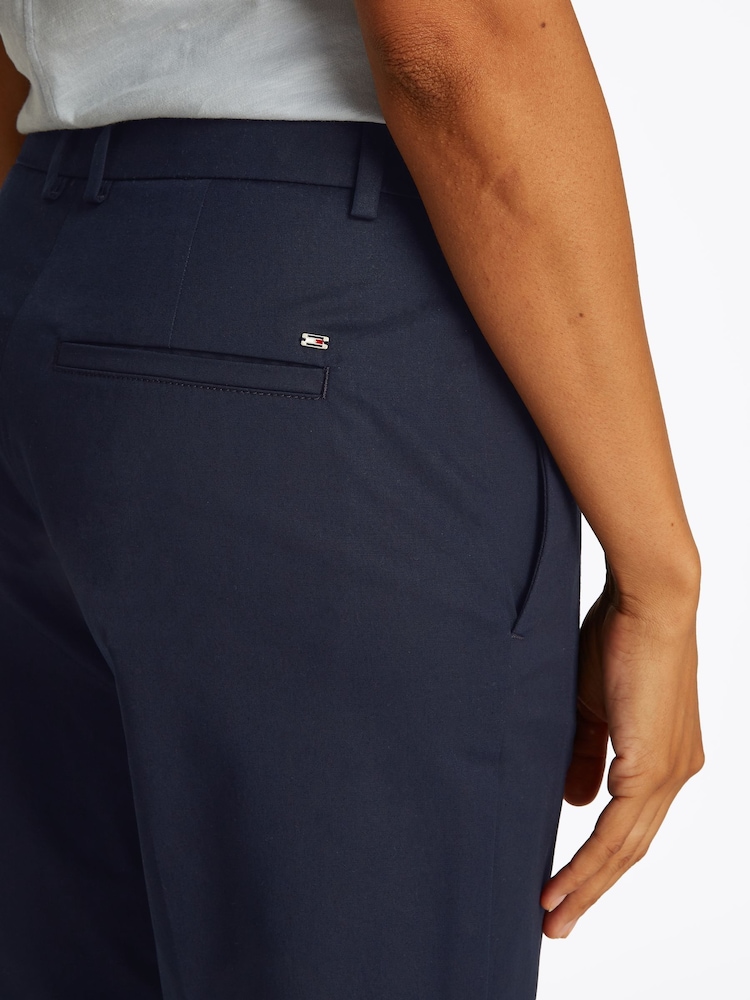 Tommy Hilfiger Blue Slim Straight Cotton Chino Trousers - Image 4 of 6