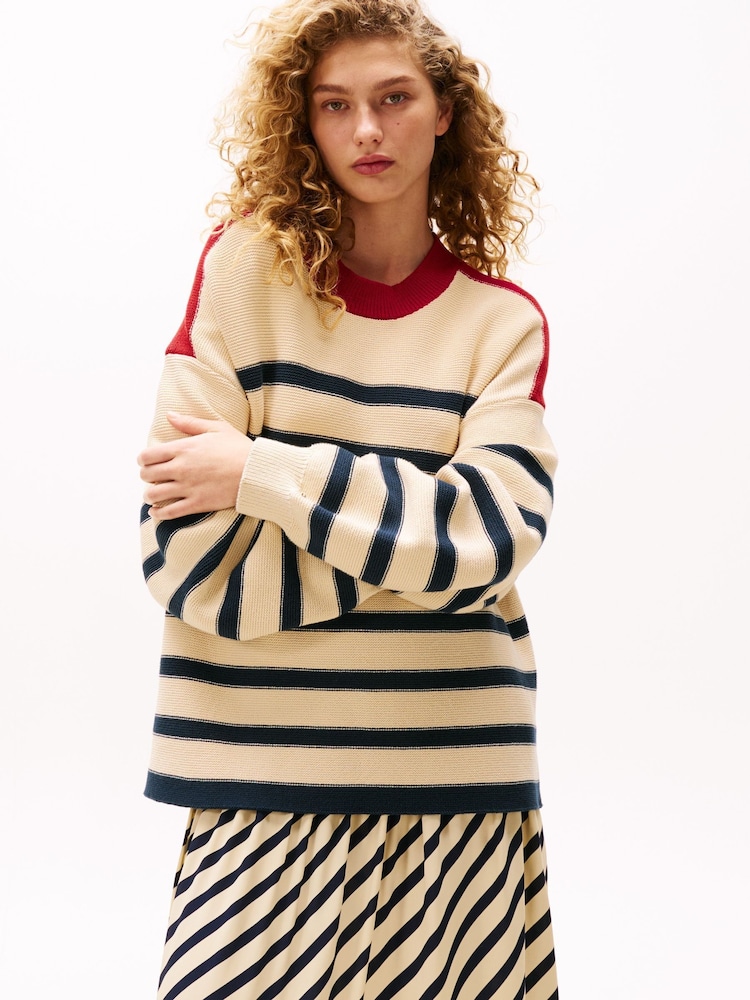Tommy Hilfiger Cream x Sofia Richie Grainge Breton Stripe Knit Jumper - Image 3 of 6