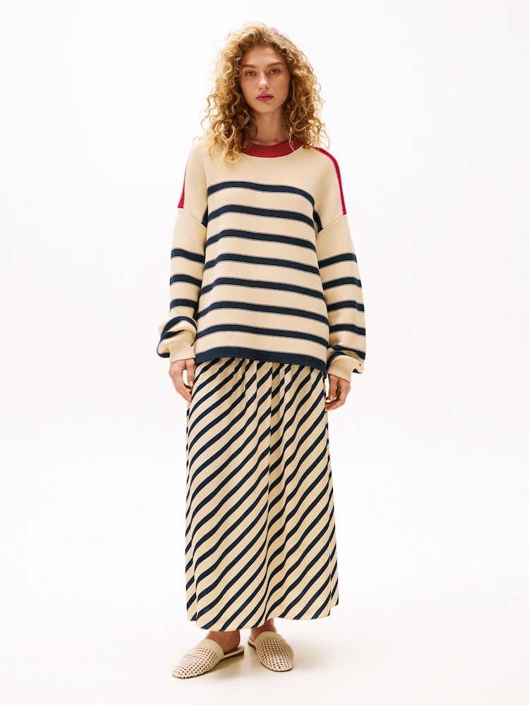 Tommy Hilfiger Cream x Sofia Richie Grainge Breton Stripe Knit Jumper - Image 4 of 6