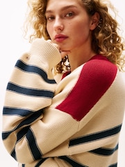 Tommy Hilfiger Cream x Sofia Richie Grainge Breton Stripe Knit Jumper - Image 6 of 6