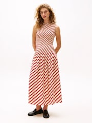 Tommy Hilfiger Red Fluid Stripe Dress - Image 1 of 4