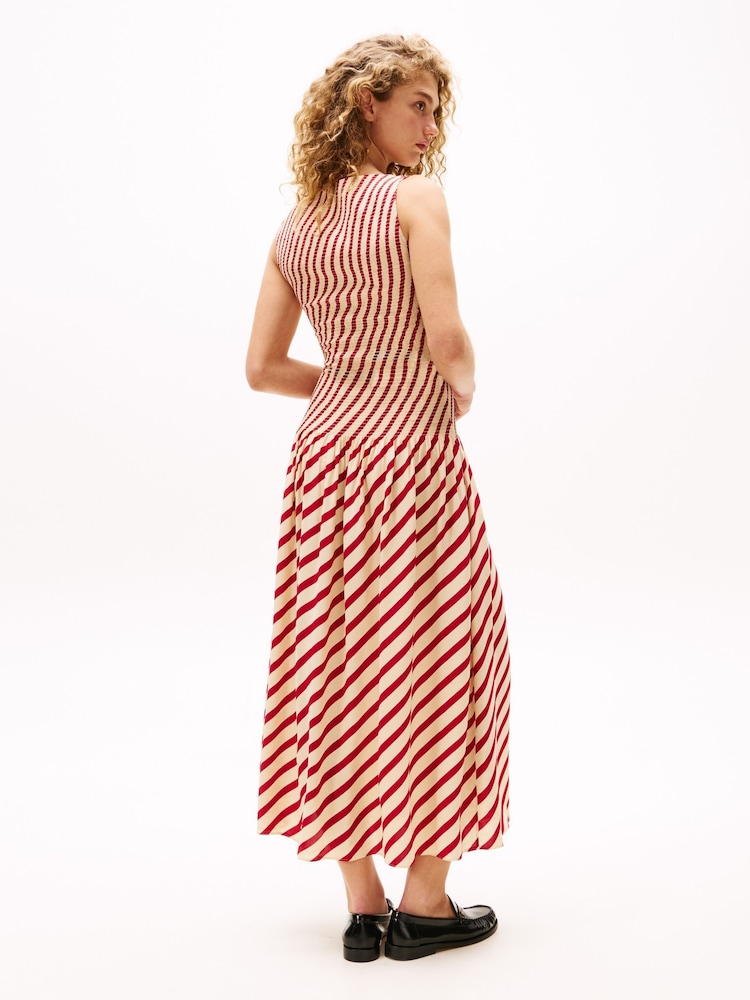 Tommy Hilfiger Red Fluid Stripe Dress - Image 2 of 4