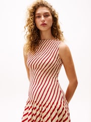 Tommy Hilfiger Red Fluid Stripe Dress - Image 3 of 4