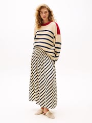 Tommy Hilfiger Cream x Sofia Richie Grainge Breton Strip Maxi Fluid Skirt - Image 3 of 7