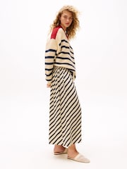 Tommy Hilfiger Cream x Sofia Richie Grainge Breton Strip Maxi Fluid Skirt - Image 5 of 7