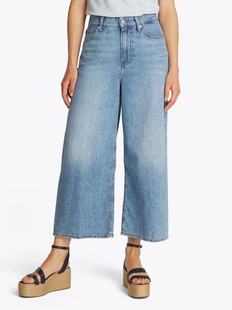 Tommy Hilfiger Blue High Rise Cropped Wide Leg Jeans - Image 1 of 6