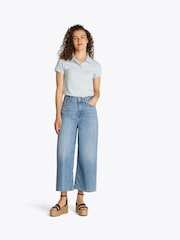 Tommy Hilfiger Blue High Rise Cropped Wide Leg Jeans - Image 2 of 6