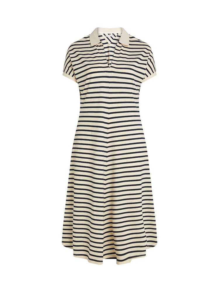 Tommy Hilfiger White Curve Lyocell Open Neck Midi Dress - Image 1 of 2