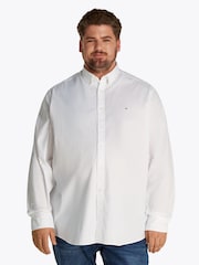 Tommy Hilfiger White Regular Fit Plus Flex Poplin 100% Cotton Shirt - Image 1 of 6