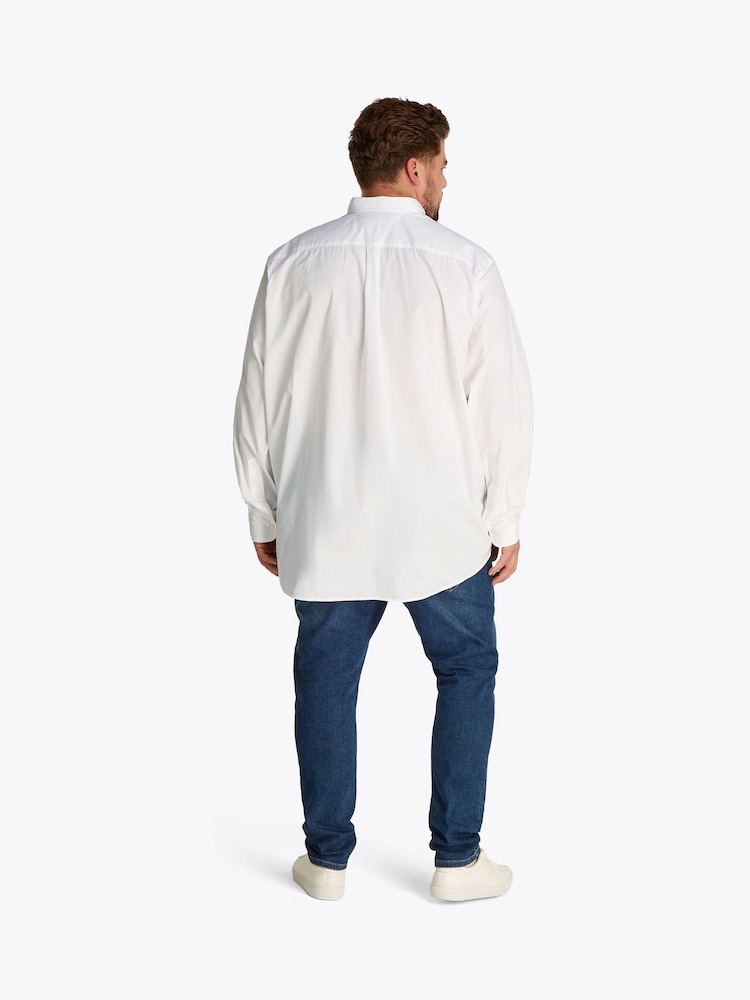 Tommy Hilfiger White Regular Fit Plus Flex Poplin 100% Cotton Shirt - Image 3 of 6