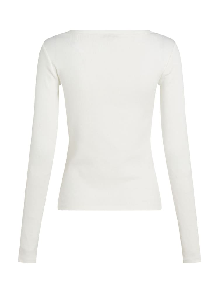 Tommy Hilfiger White Slim Long Sleeve Henley Top - Image 6 of 6 Tommy Hilfiger White Slim Long Sleeve Henley Top - Image 6 of 6