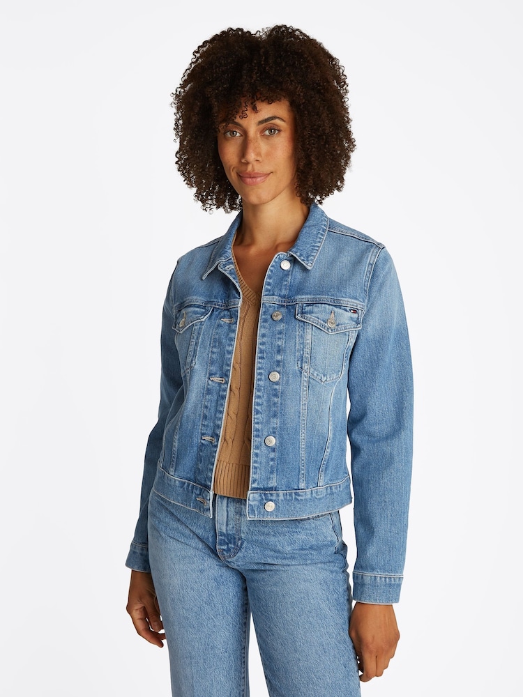 Tommy Hilfiger Blue Slim Denim Jacket - Image 1 of 9 Tommy Hilfiger Blue Slim Denim Jacket - Image 1 of 9