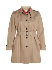 Tommy Hilfiger Brown Cirve Heritage Single Breasted Trench Coat - Image 5 of 6