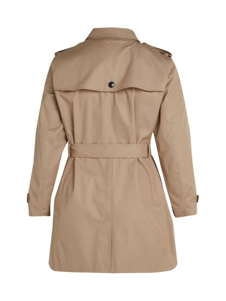 Tommy Hilfiger Brown Cirve Heritage Single Breasted Trench Coat - Image 6 of 6