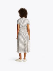 Tommy Hilfiger White Modern Fit & Flare Midi 100% Cotton Dress - Image 2 of 4