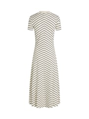 Tommy Hilfiger White Modern Fit & Flare Midi 100% Cotton Dress - Image 4 of 4