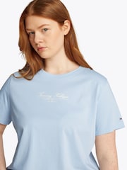 Синий - Tommy Hilfiger футболка из 100% хлопка классического кроя Curve - Изображение 2 из 6