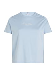 Синий - Tommy Hilfiger футболка из 100% хлопка классического кроя Curve - Изображение 5 из 6