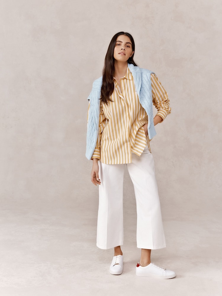 Tommy Hilfiger Yellow Easy Fit Essential 100% Cotton Poplin Shirt - Image 2 of 9 Tommy Hilfiger Yellow Easy Fit Essential 100% Cotton Poplin Shirt - Image 2 of 9