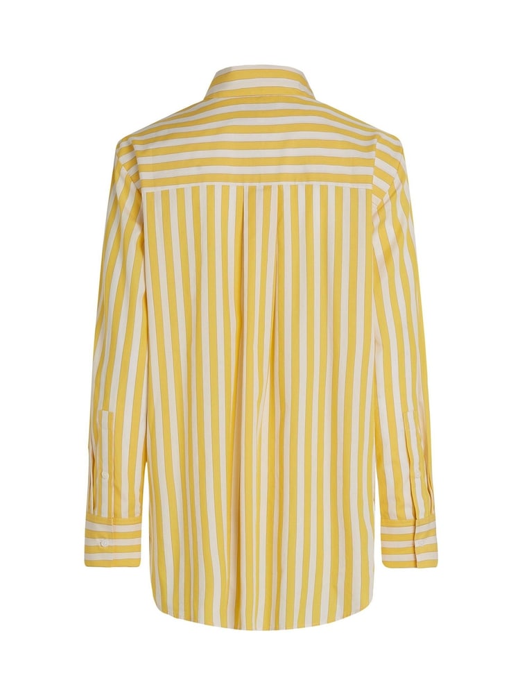 Tommy Hilfiger Yellow Easy Fit Essential 100% Cotton Poplin Shirt - Image 6 of 6