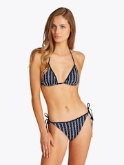 Tommy Hilfiger Blue Print Triangle Bikini Top With Removable Pads - Image 1 of 5