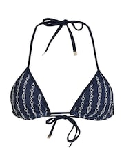 Tommy Hilfiger Blue Print Triangle Bikini Top With Removable Pads - Image 5 of 5