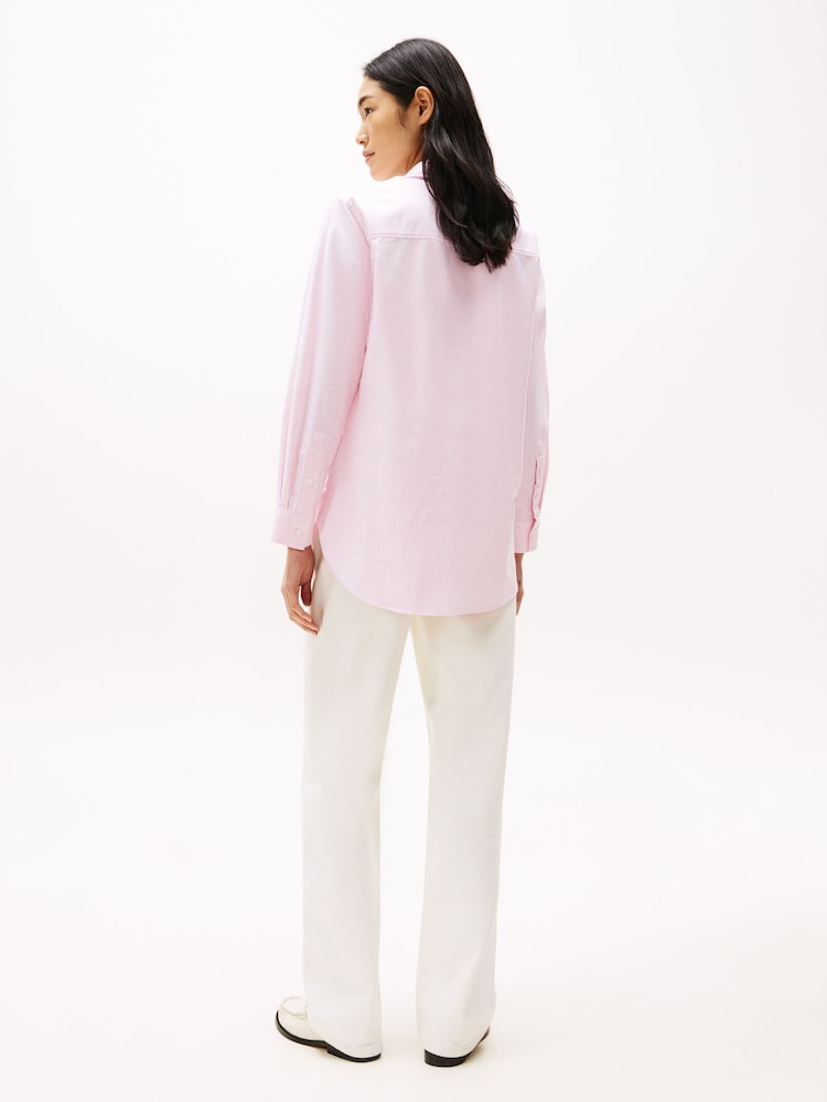 Tommy Hilfiger Pink Relaxed 100% Cotton Oxford Shirt - Image 3 of 4