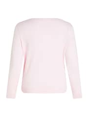 Tommy Hilfiger Pink Curve Cotton Jersey Stitch Boat Neck Jumper - Image 6 of 6