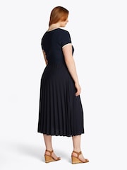 Tommy Hilfiger Blue Curve Contrast Soft V-Neck Dress - Image 2 of 6