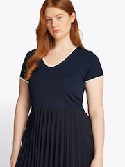 Tommy Hilfiger Blue Curve Contrast Soft V-Neck Dress - Image 3 of 6