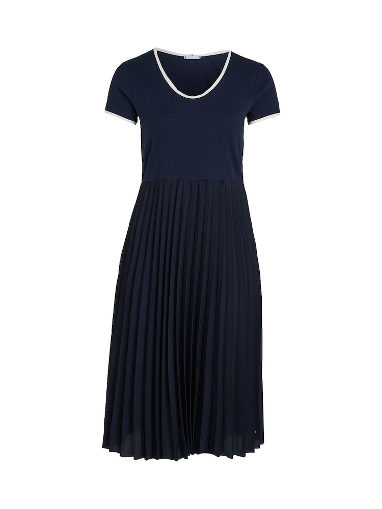 Tommy Hilfiger Blue Curve Contrast Soft V-Neck Dress - Image 5 of 6