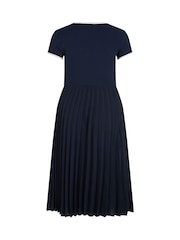 Tommy Hilfiger Blue Curve Contrast Soft V-Neck Dress - Image 6 of 6