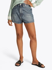 Tommy Hilfiger Blue Denim Mini Flare Shorts - Image 1 of 7