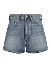 Tommy Hilfiger Blue Denim Mini Flare Shorts - Image 5 of 7