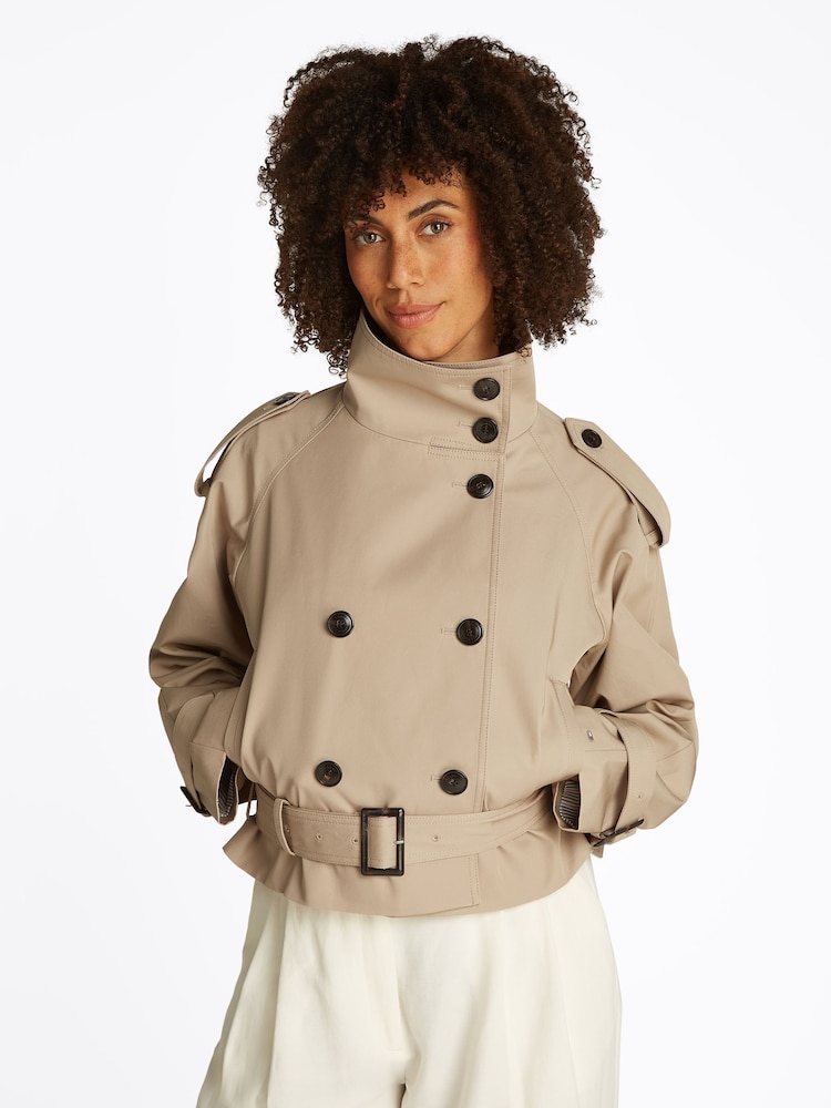Tommy Hilfiger 100% Cotton Crop Trench Jacket - Изображение 1 из 8