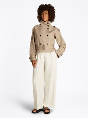 Tommy Hilfiger 100% Cotton Crop Trench Jacket - Изображение 3 из 8