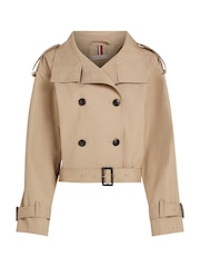 Tommy Hilfiger 100% Cotton Crop Trench Jacket - Изображение 6 из 8
