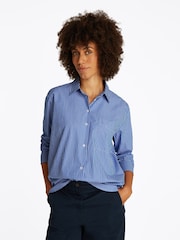 Tommy Hilfiger Blue Easy Fit Essential 100% Cotton Poplin Shirt - Image 1 of 6